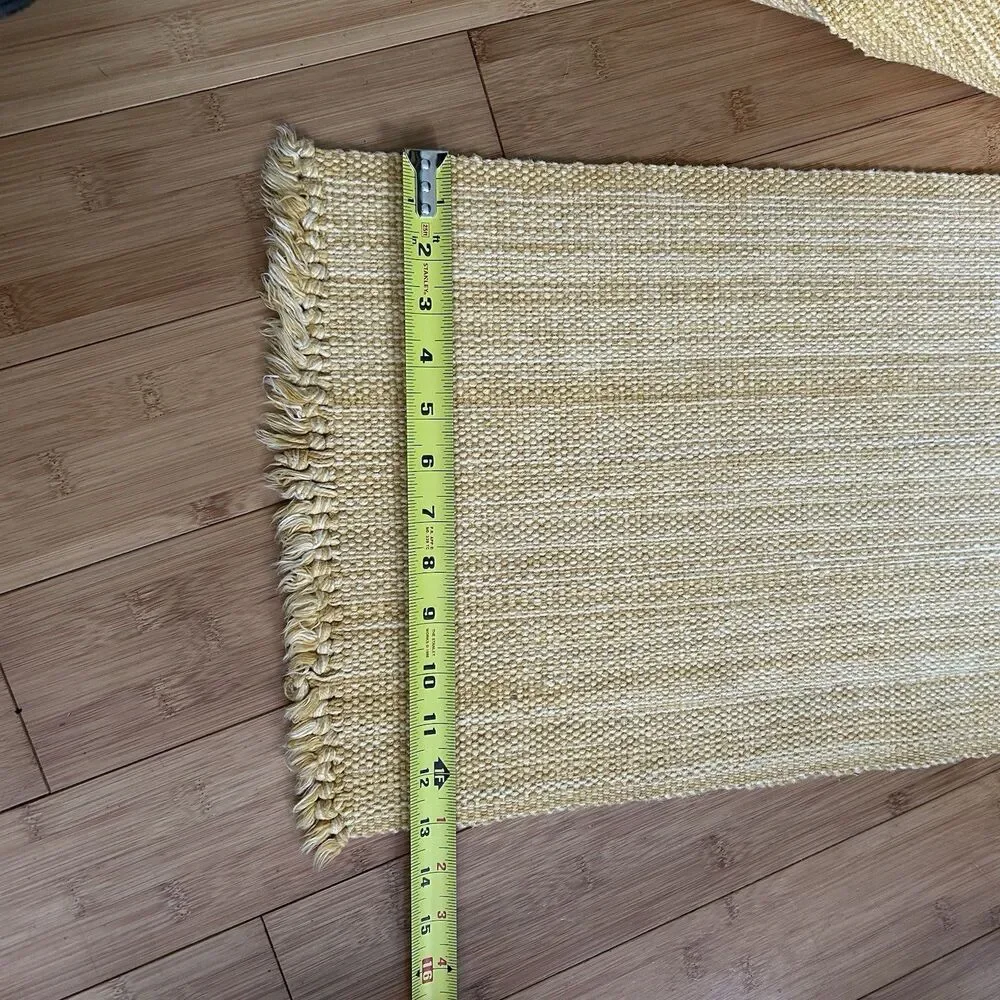 Vintage Yellow Woven Fabric Placemats Set Of‎ 6 Dinner Table